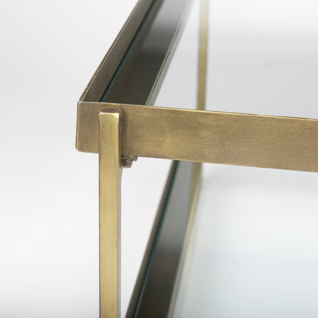 Trey Gold Metal W/Glass Coffee table by Mercana at Eve Furniture