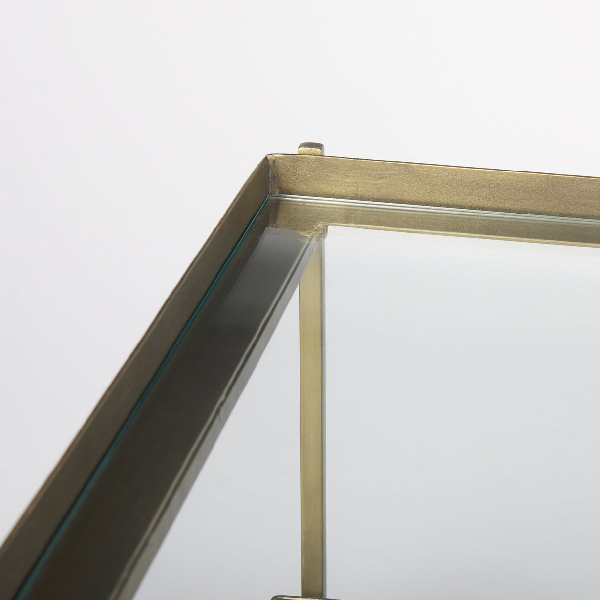 Trey Gold Metal W/Glass Coffee table by Mercana at Eve Furniture