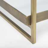 Trey Gold Metal W/Glass Coffee table by Mercana at Eve Furniture