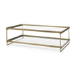 Trey Gold Metal W/Glass Coffee table by Mercana at Eve Furniture
