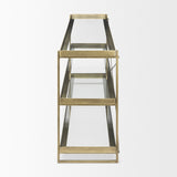 Trey Gold Metal W/Glass Console Table by Mercana at Eve Furniture