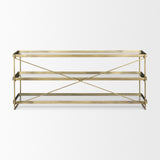 Trey Gold Metal W/Glass Console Table by Mercana at Eve Furniture