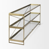 Trey Gold Metal W/Glass Console Table by Mercana at Eve Furniture