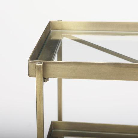Trey Gold Metal W/Glass Console Table by Mercana at Eve Furniture
