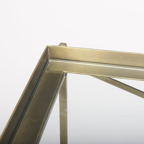 Trey Gold Metal W/Glass Console Table by Mercana at Eve Furniture