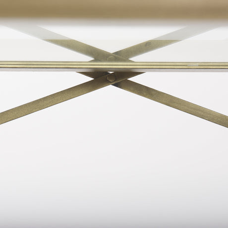 Trey Gold Metal W/Glass Console Table by Mercana at Eve Furniture