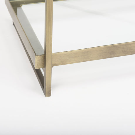 Trey Gold Metal W/Glass Console Table by Mercana at Eve Furniture