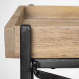 Trey I 80L x 16W Brown Wood and Black Iron Console Table by Mercana at Eve Furniture