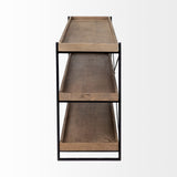 Trey I Brown Wood and Black Iron Console Table by Mercana at Eve Furniture