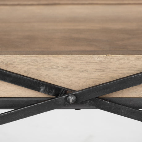 Trey I Brown Wood and Black Iron Console Table by Mercana at Eve Furniture