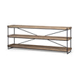 Trey I Brown Wood and Black Iron Console Table by Mercana at Eve Furniture