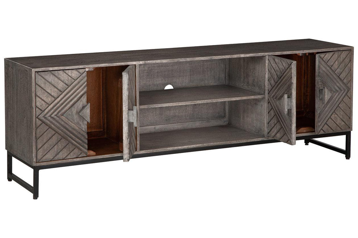 Treybrook Distressed Gray Accent Cabinet by Ashley at Eve Furniture