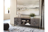 Treybrook Distressed Gray Accent Cabinet by Ashley at Eve Furniture