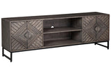 Treybrook Distressed Gray Accent Cabinet by Ashley at Eve Furniture
