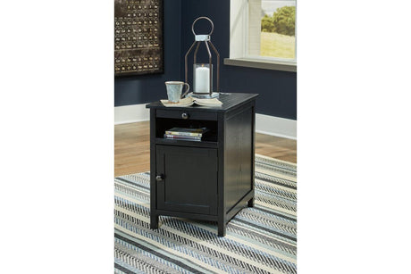 Treytown Black Chairside End Table by Ashley at Eve Furniture