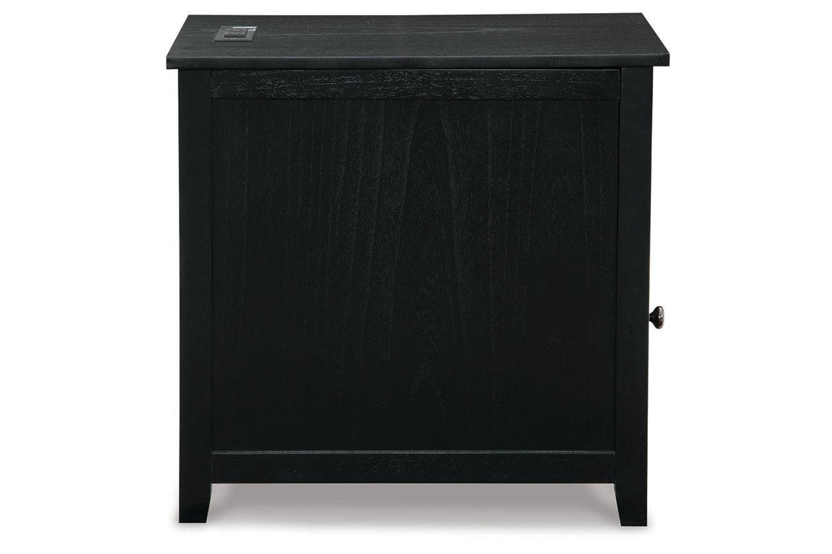 Treytown Black Chairside End Table by Ashley at Eve Furniture