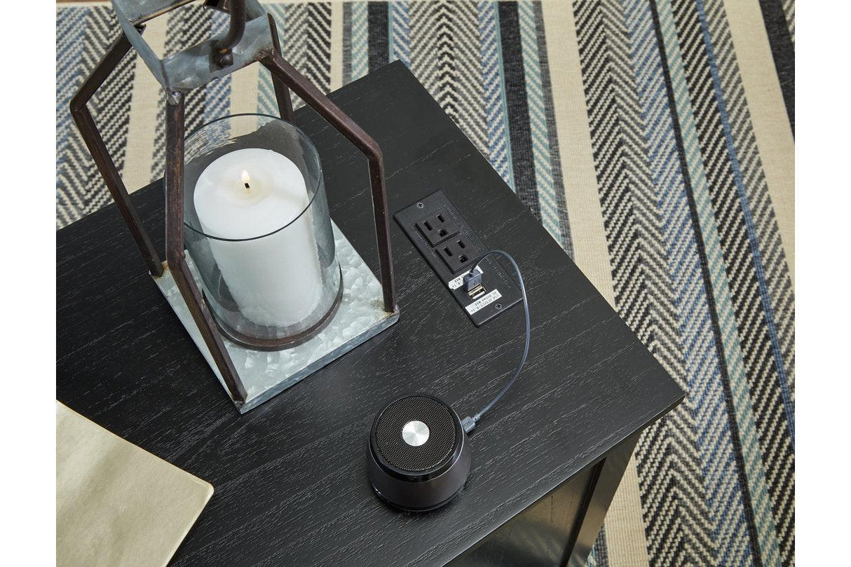 Treytown Black Chairside End Table by Ashley at Eve Furniture