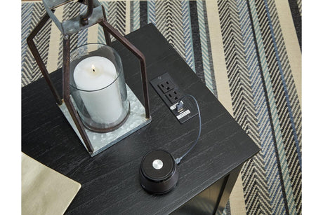 Treytown Black Chairside End Table by Ashley at Eve Furniture