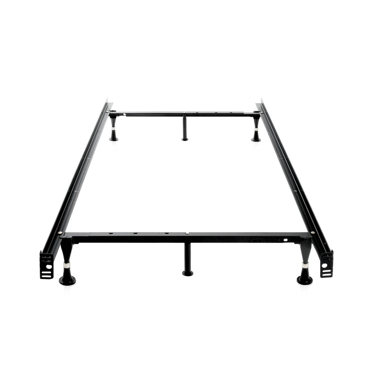 Tri-Support Black Queen/Full/Twin Adjustable Bed Frame w/ Rug Rollers by Malouf at Eve Furniture