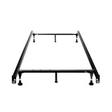Tri-Support Black Queen/Full/Twin Adjustable Bed Frame w/ Rug Rollers by Malouf at Eve Furniture