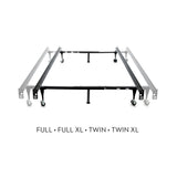 Tri-Support Black Twin/Full Adjustable Bed Frame w/ Reinforced Glides by Malouf at Eve Furniture