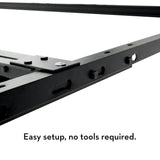 Tri-Support Black Twin/Full Adjustable Bed Frame w/ Rug Rollers by Malouf at Eve Furniture