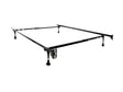 Tri-Support Black Twin/Full Adjustable Bed Frame w/ Rug Rollers by Malouf at Eve Furniture