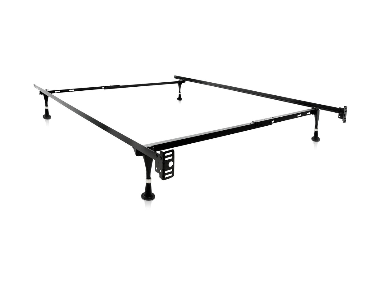 Tri-Support Black Twin/Full Adjustable Bed Frame w/ Rug Rollers by Malouf at Eve Furniture