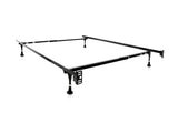 Tri-Support Black Twin/Full Adjustable Bed Frame w/ Rug Rollers by Malouf at Eve Furniture