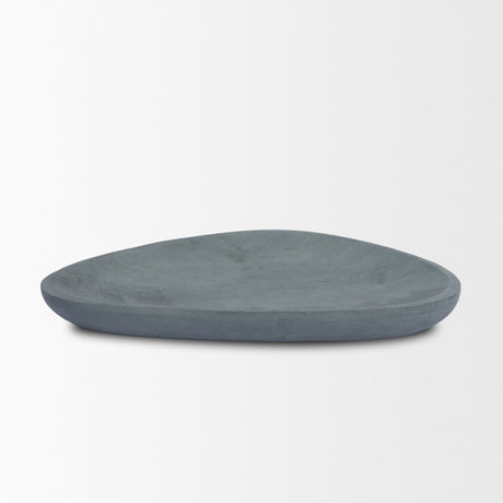 Tria Rounded Triangular Grey Marble Decorative Tray by Mercana at Eve Furniture