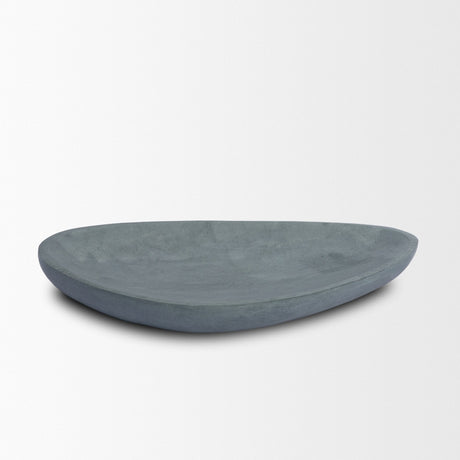 Tria Rounded Triangular Grey Marble Decorative Tray by Mercana at Eve Furniture