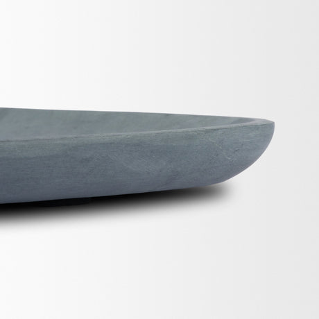 Tria Rounded Triangular Grey Marble Decorative Tray by Mercana at Eve Furniture