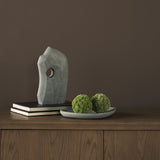 Tria Rounded Triangular Grey Marble Decorative Tray by Mercana at Eve Furniture