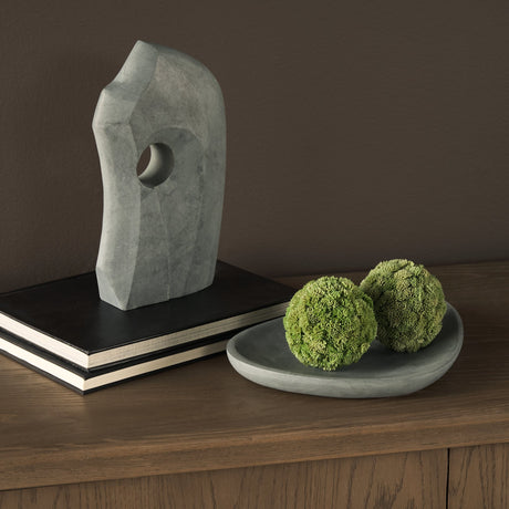 Tria Rounded Triangular Grey Marble Decorative Tray by Mercana at Eve Furniture