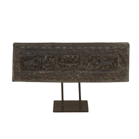 Tribal 20" Carved Wood Panel on Iron Stand by Home Trends & Design at Eve Furniture