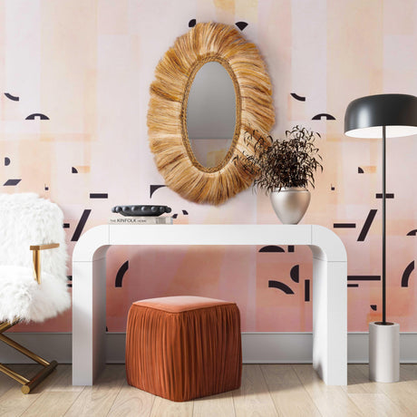 Tribal Natural Abaca Grass Oval Wall Mirror by TOV Furniture at Eve Furniture