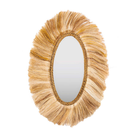 Tribal Natural Abaca Grass Oval Wall Mirror by TOV Furniture at Eve Furniture