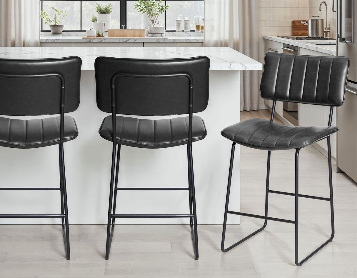 Tribeca Black 24″ Commercial Grade Counter Stool by Steve Silver at Eve Furniture