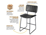 Tribeca Black 24″ Commercial Grade Counter Stool by Steve Silver at Eve Furniture