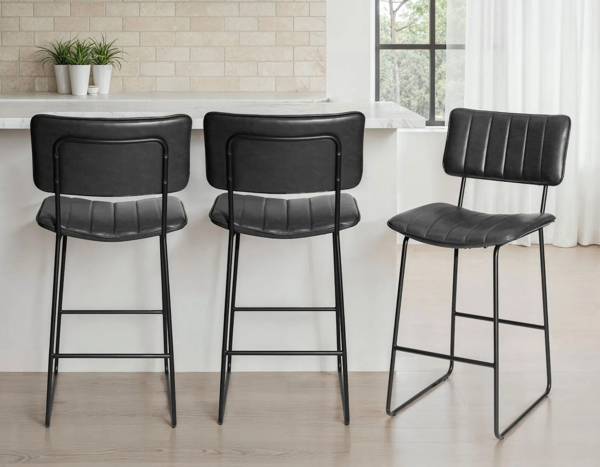 Tribeca Black 30″ Commercial Grade Bar Stool by Steve Silver at Eve Furniture