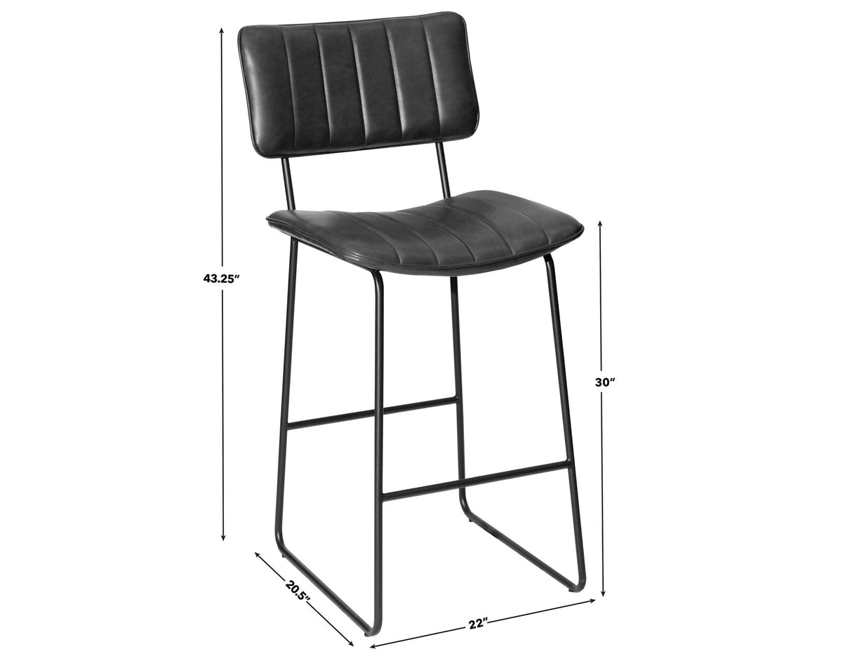 Tribeca Black 30″ Commercial Grade Bar Stool by Steve Silver at Eve Furniture