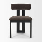 Tribeca Curve Open Back Charcoal Chenille Tripod Frame Dining Chair, Set of 2 by Mercana at Eve Furniture