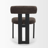 Tribeca Curve Open Back Charcoal Chenille Tripod Frame Dining Chair, Set of 2 by Mercana at Eve Furniture
