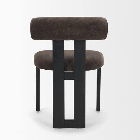 Tribeca Curve Open Back Charcoal Chenille Tripod Frame Dining Chair, Set of 2 by Mercana at Eve Furniture