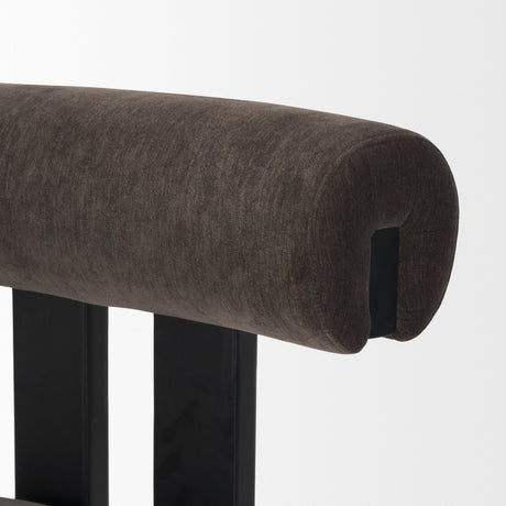 Tribeca Curve Open Back Charcoal Chenille Tripod Frame Dining Chair, Set of 2 by Mercana at Eve Furniture