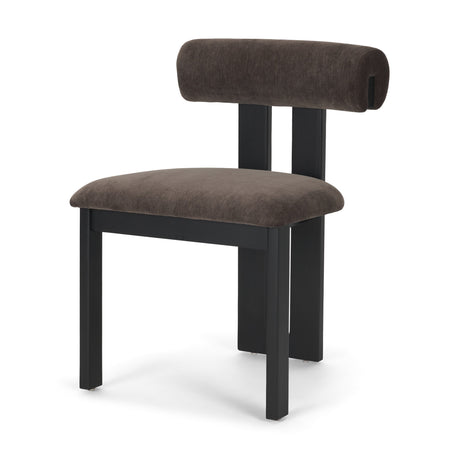 Tribeca Curve Open Back Charcoal Chenille Tripod Frame Dining Chair, Set of 2 by Mercana at Eve Furniture
