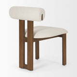 Tribeca Curve Open Back Cream and Dark Brown Tripod Frame Dining Chair by Mercana at Eve Furniture