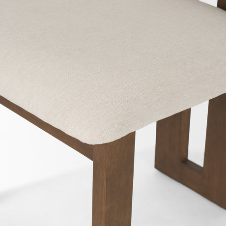 Tribeca Curve Open Back Cream and Dark Brown Tripod Frame Dining Chair by Mercana at Eve Furniture