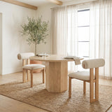 Tribeca Curve Open Back Cream Chenille Tripod Frame Dining Chair, Set of 2 by Mercana at Eve Furniture