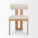 Tribeca Curve Open Back Cream Chenille Tripod Frame Dining Chair, Set of 2 by Mercana at Eve Furniture
